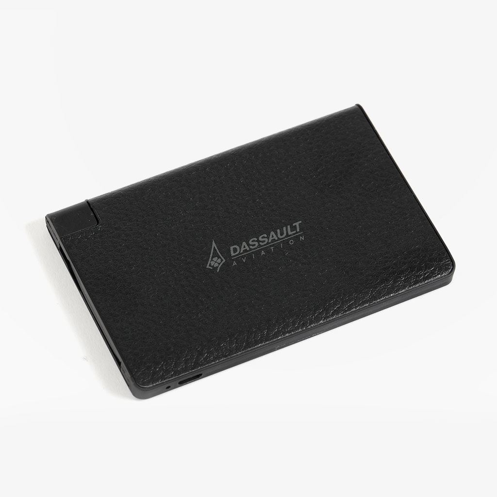 Extra Slim Leather Power Bank — Dassault Aviation